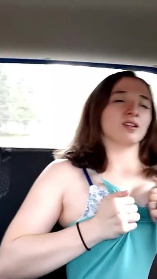 My Taxi Trip Flashing My Boobs and Touching Myself
